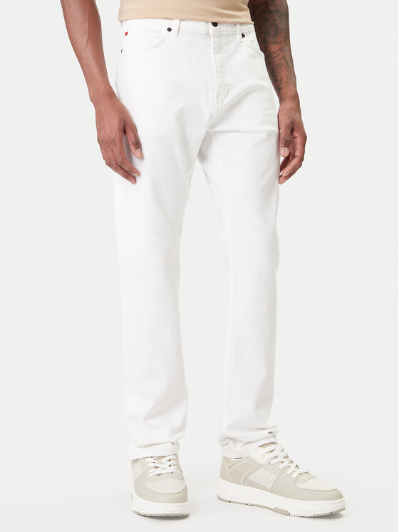 HUGO Jeansy 50556632 Biały Regular Fit