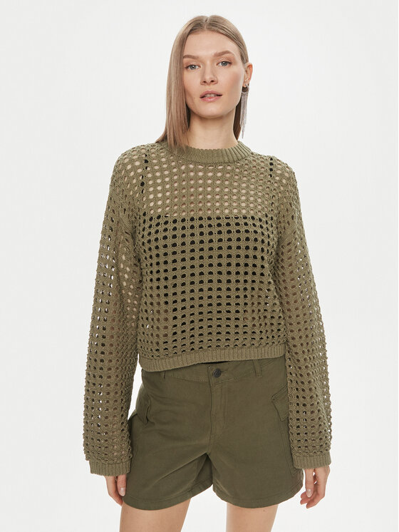 JDY Sweter Ronda 15317229 Zielony Regular Fit