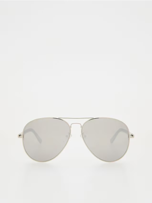 Reserved - Okulary przeciwsłoneczne aviator - srebrny