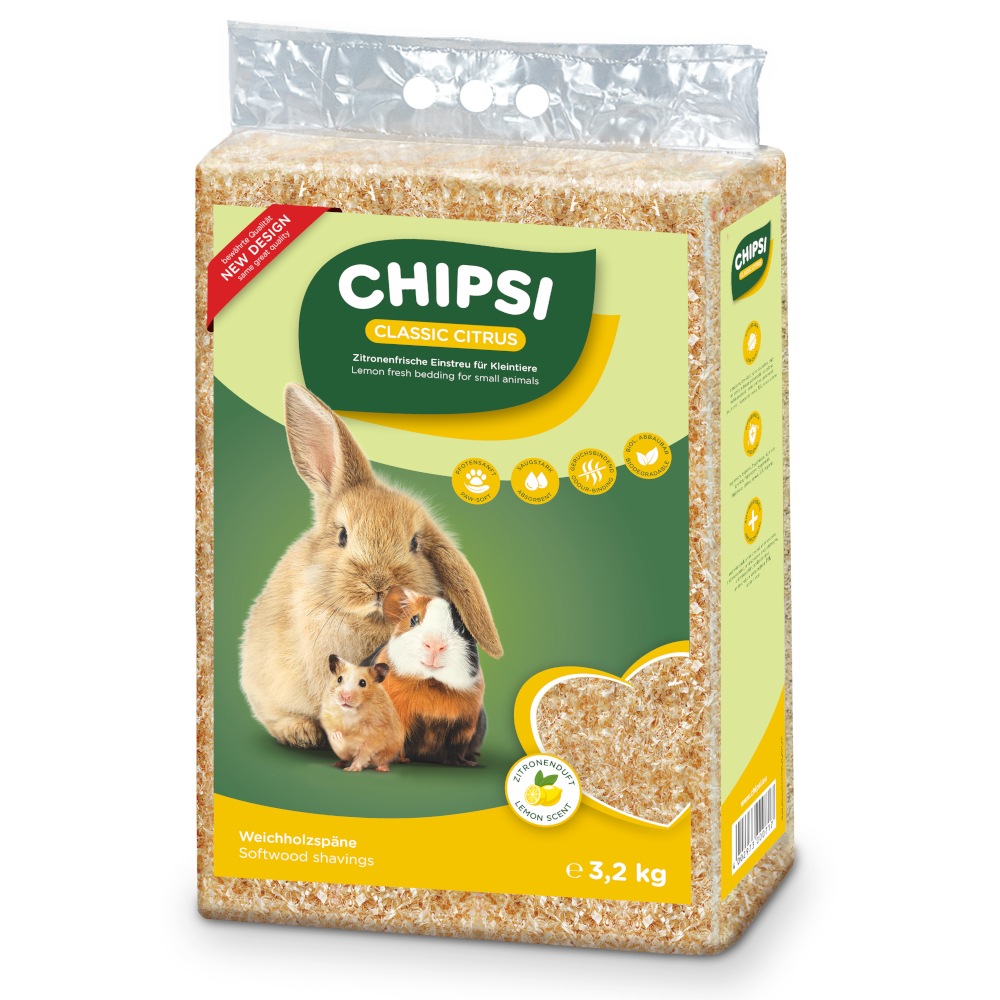 Chipsi Citrus Podściółka dla zwierząt domowych  - 3,2 kg (ok. 60 l) miniaturka