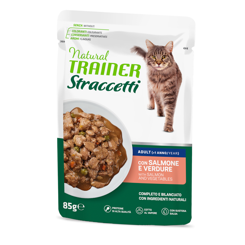 Natural Trainer Straccetti Adult, paski w sosie, 22 x 85 g - Łosoś