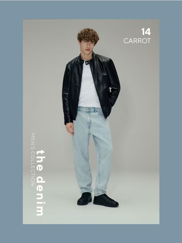Reserved - Jeansy carrot z efektem sprania - niebieski