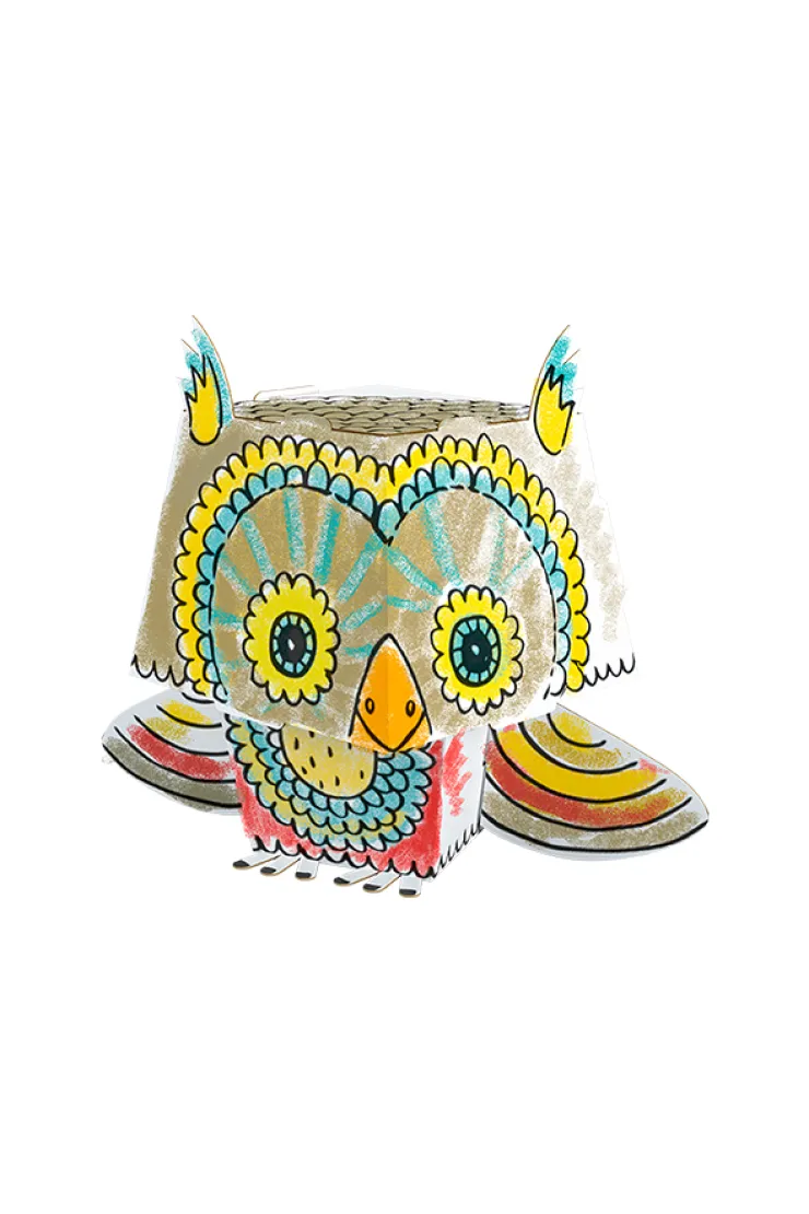 Kolorowanka CubeHead 3D, "Sowa", Normal