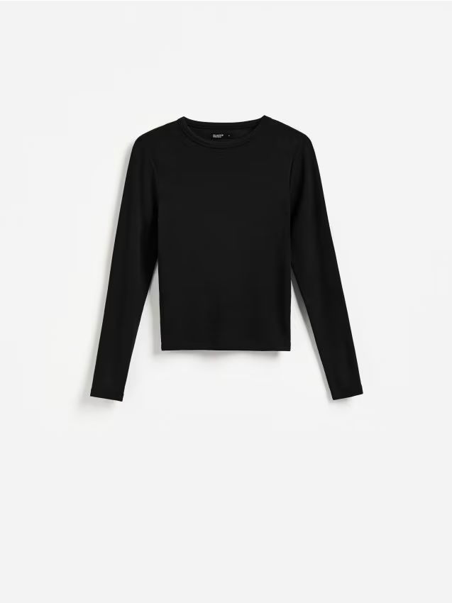 Reserved - Longsleeve z modalem - czarny