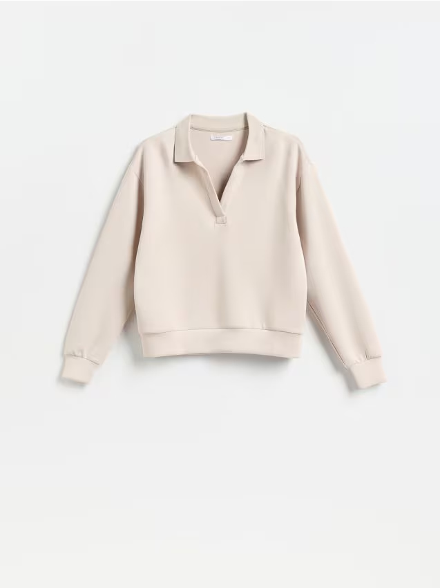 Reserved - Bluza z dodatkiem modalu - beżowy