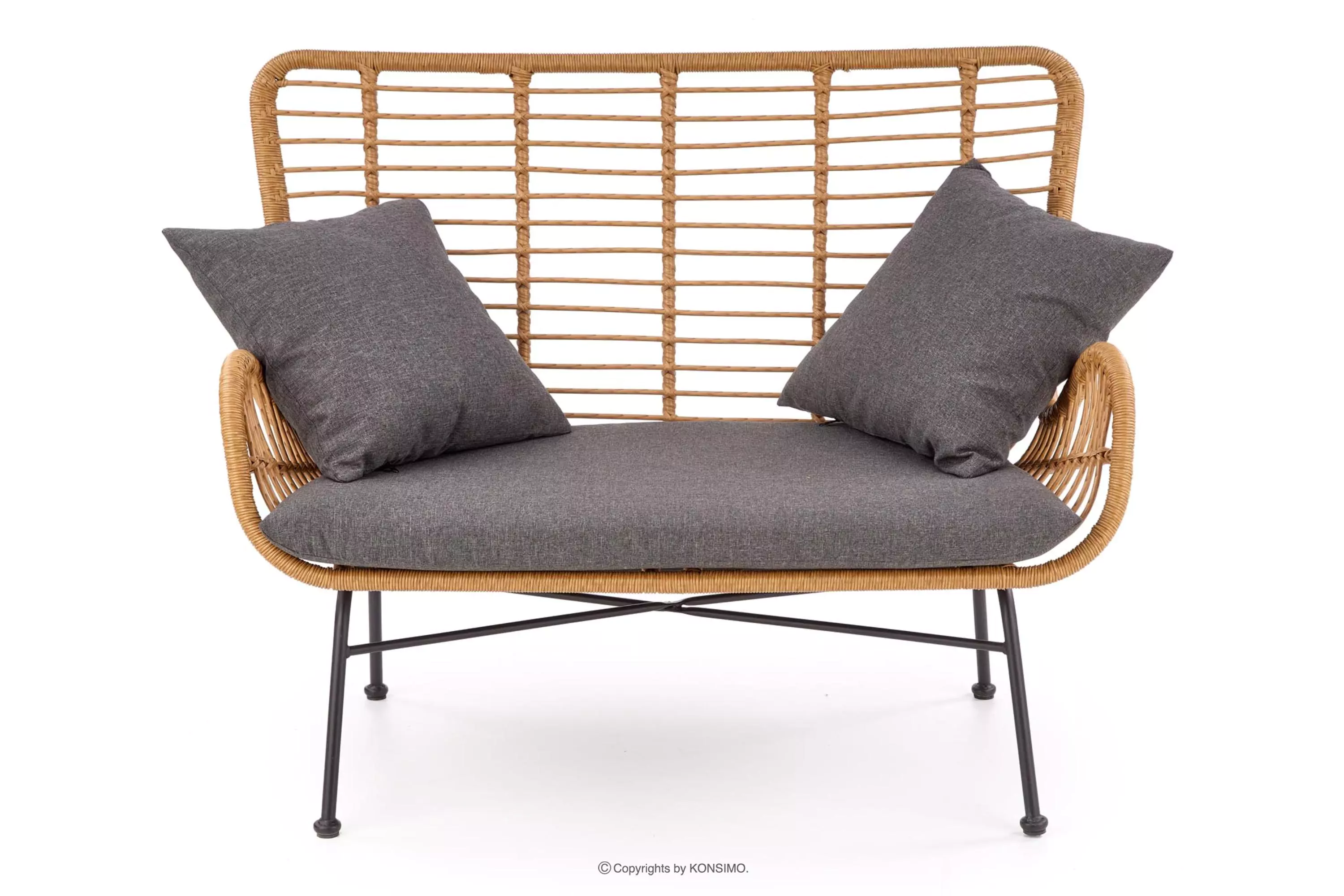 Sofa ogrodowa w stylu boho brąz ABLA miniaturka