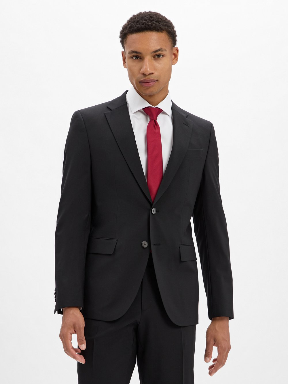 BOSS Męska marynarka garniturowa z nowej wełny - H-Harvey-MM-C-NF Mężczyźni Slim Fit czarny, 27