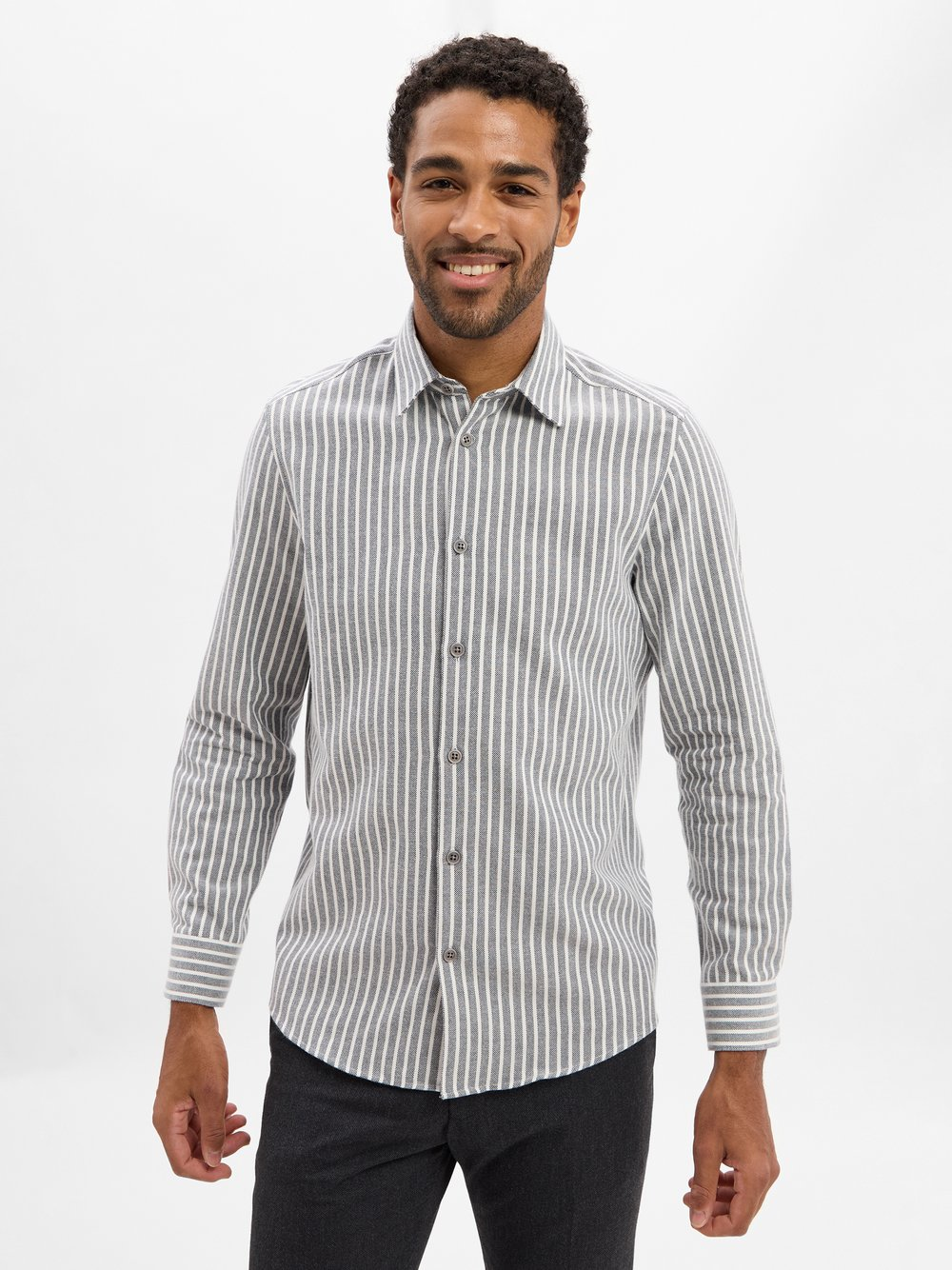 Drykorn Męska koszula casual - Ramis Mężczyźni Comfort Fit Bawełna szary, M
