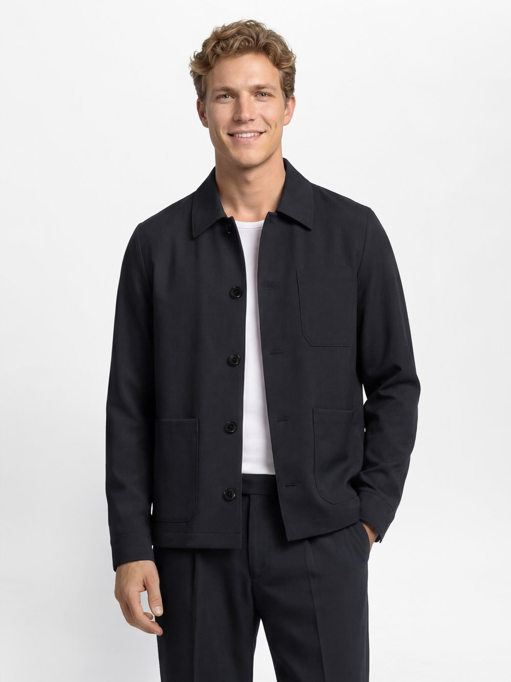 Finshley & Harding London Bluza męska - Owen Mężczyźni Comfort Fit niebieski, 50