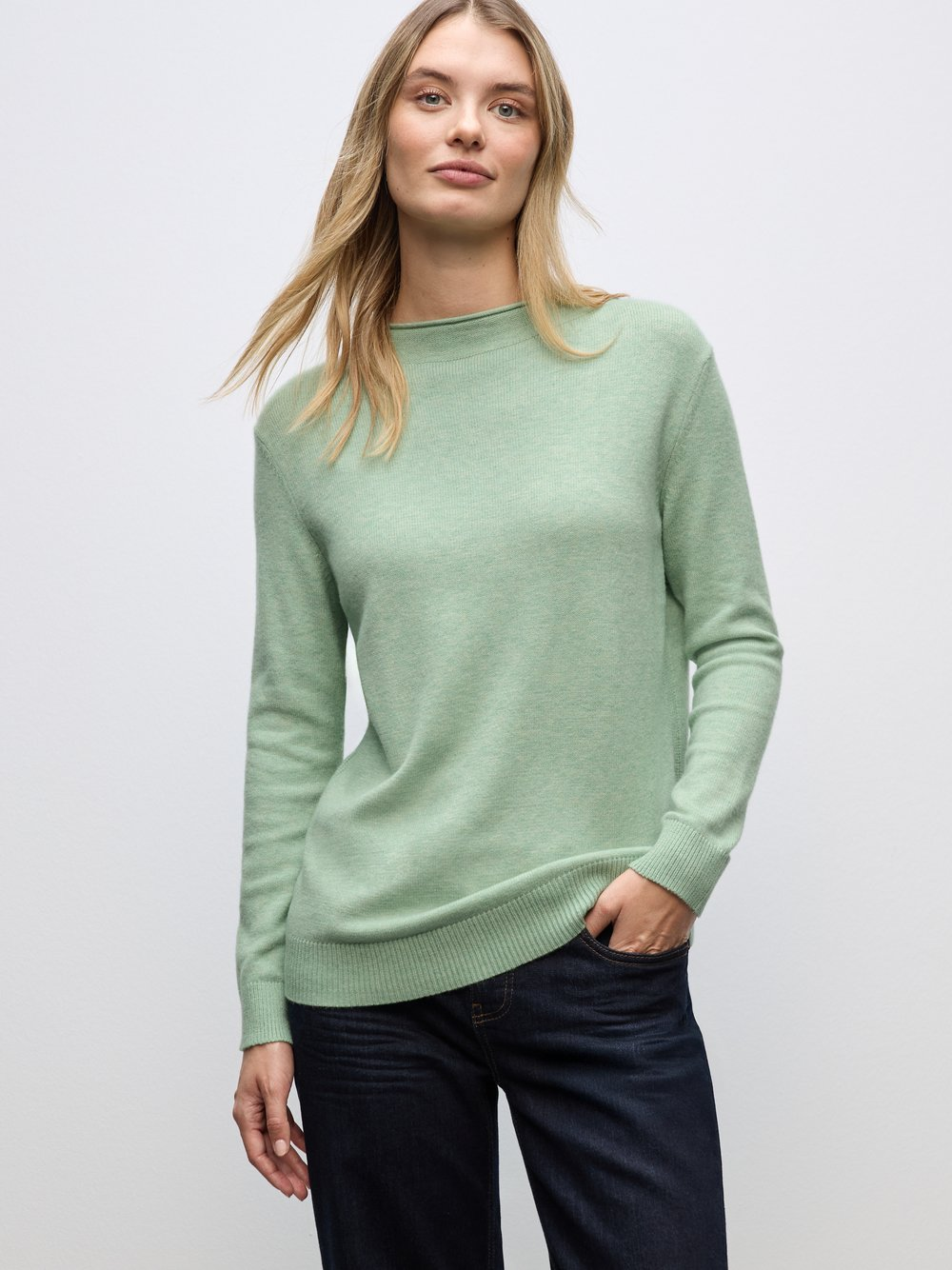 Street One Sweter damski z dzianiny Kobiety Sztuczne włókno zielony, 36