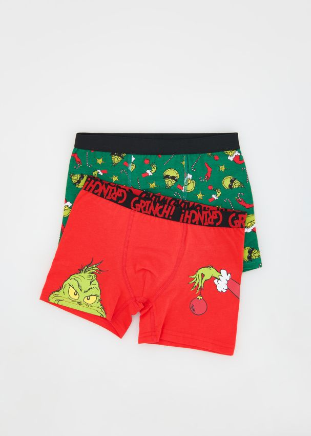 Reserved - Bokserki Grinch 2 pack - ciemnozielony miniaturka
