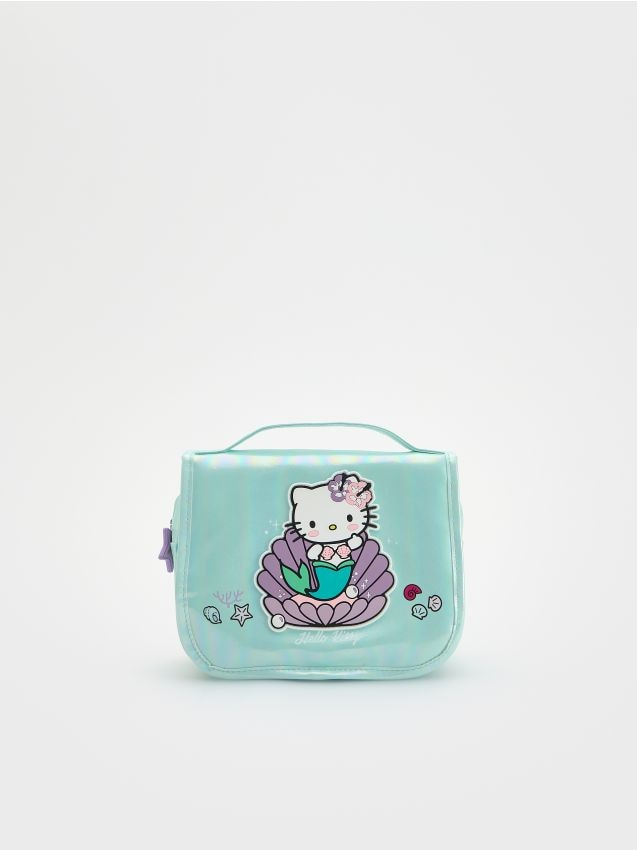 Reserved - Kosmetyczka Hello Kitty - jasnoturkusowy