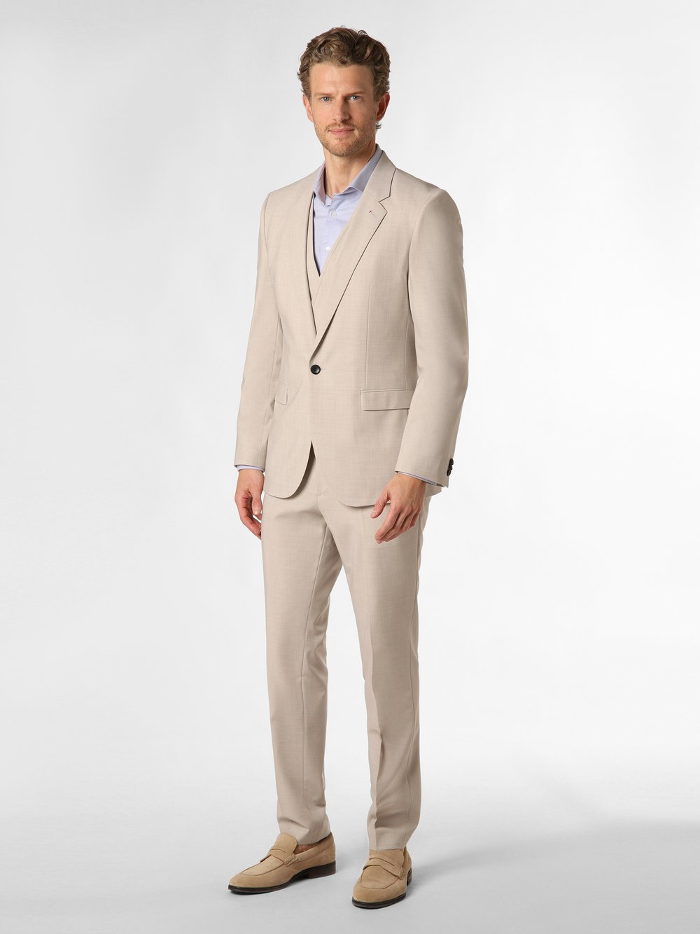 HUGO Męski garnitur - Arti/Hesten242V1X Mężczyźni Super Slim Fit beżowy, 94