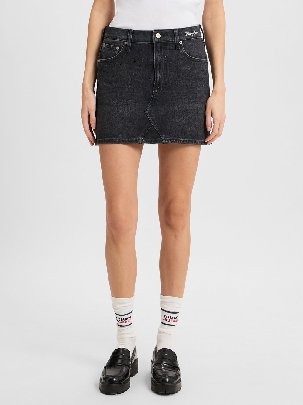 Tommy Jeans Dżinsowa spódnica damska - Izzie Kobiety Bawełna czarny, 26