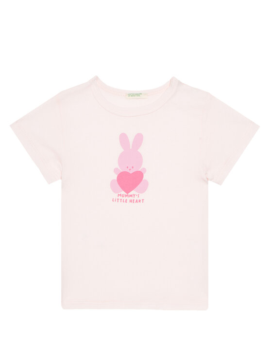 United Colors Of Benetton T-Shirt 3I1XA1067 Różowy Regular Fit