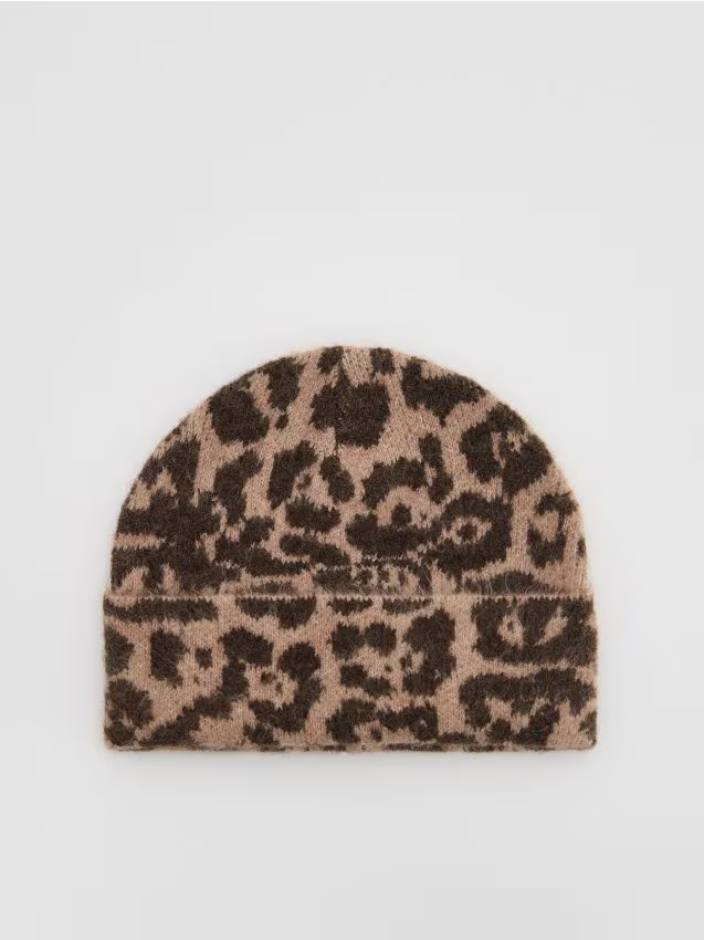 Reserved - Czapka beanie w panterkę - wielobarwny