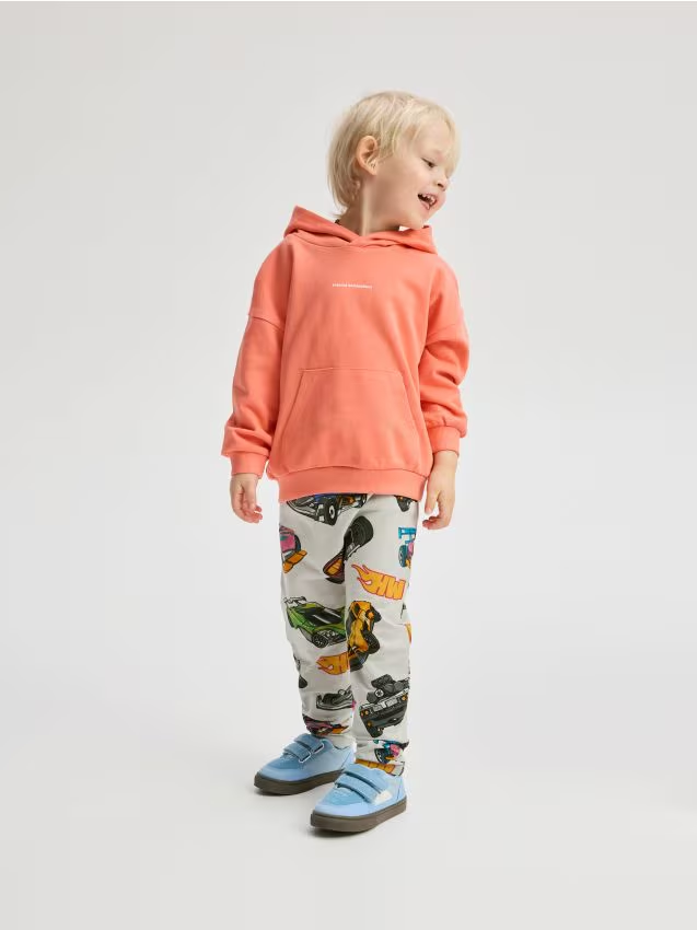 Reserved - Bawełniane legginsy Hot Wheels - jasnoszary