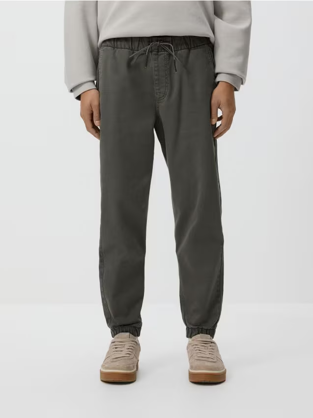 Reserved - Jeansy jogger fit - zielony miniaturka