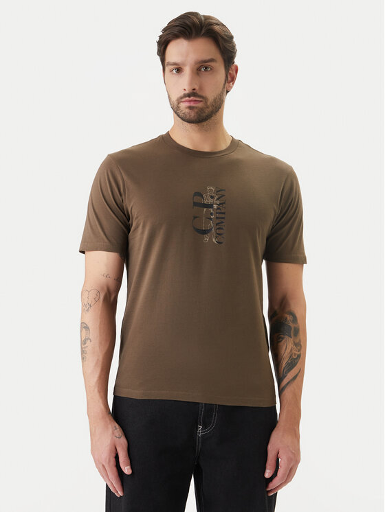 C.P. Company T-Shirt 20CMTS084A005100W Zielony Regular Fit