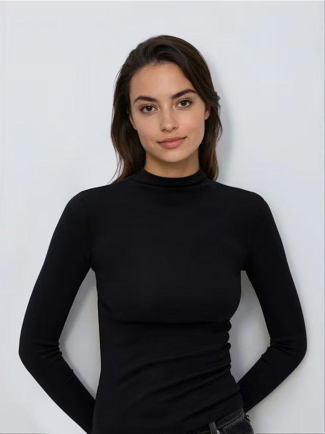 Reserved - Longsleeve z modalem - czarny
