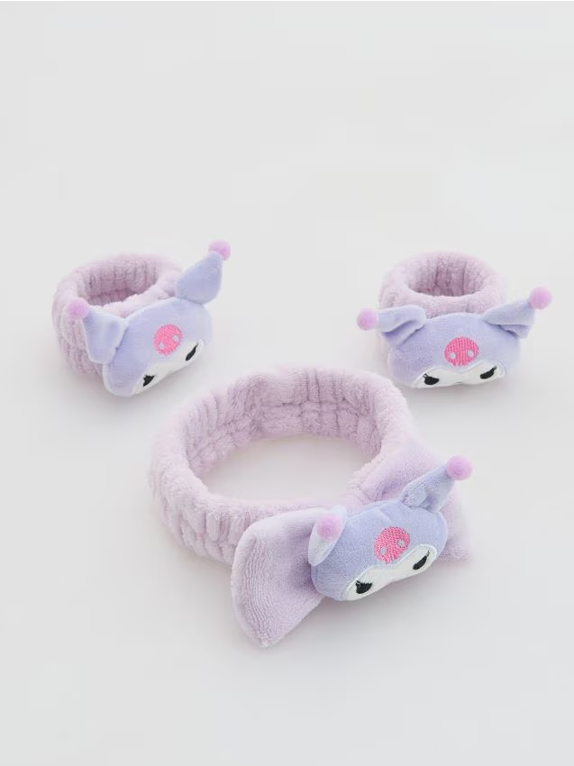 Reserved - Opaska do włosów z gumkami Kuromi 3 pack - lawendowy