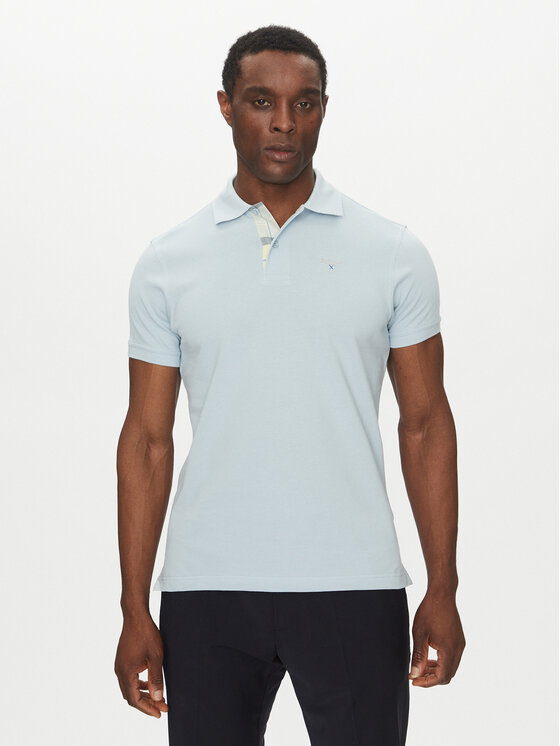 Barbour Polo Tartan MML0012BU44 Błękitny Regular Fit