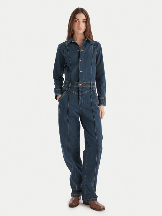 Wrangler Kombinezon Western 112371042 Granatowy Regular Fit