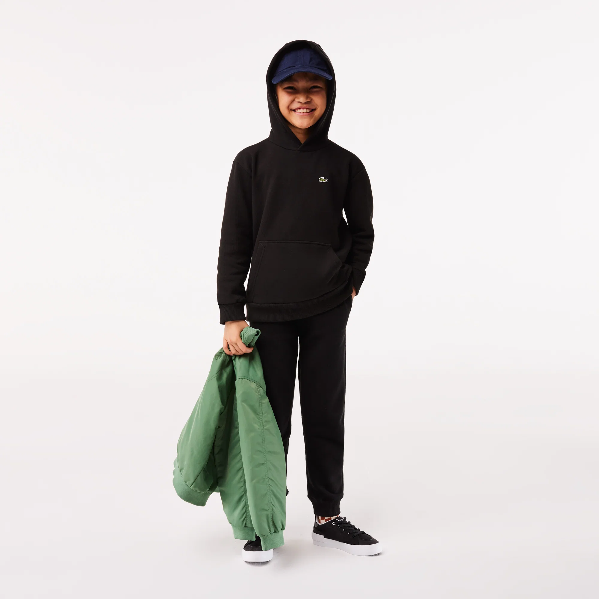 Lacoste Çocuk Kapüşonlu Siyah Sweatshirt
