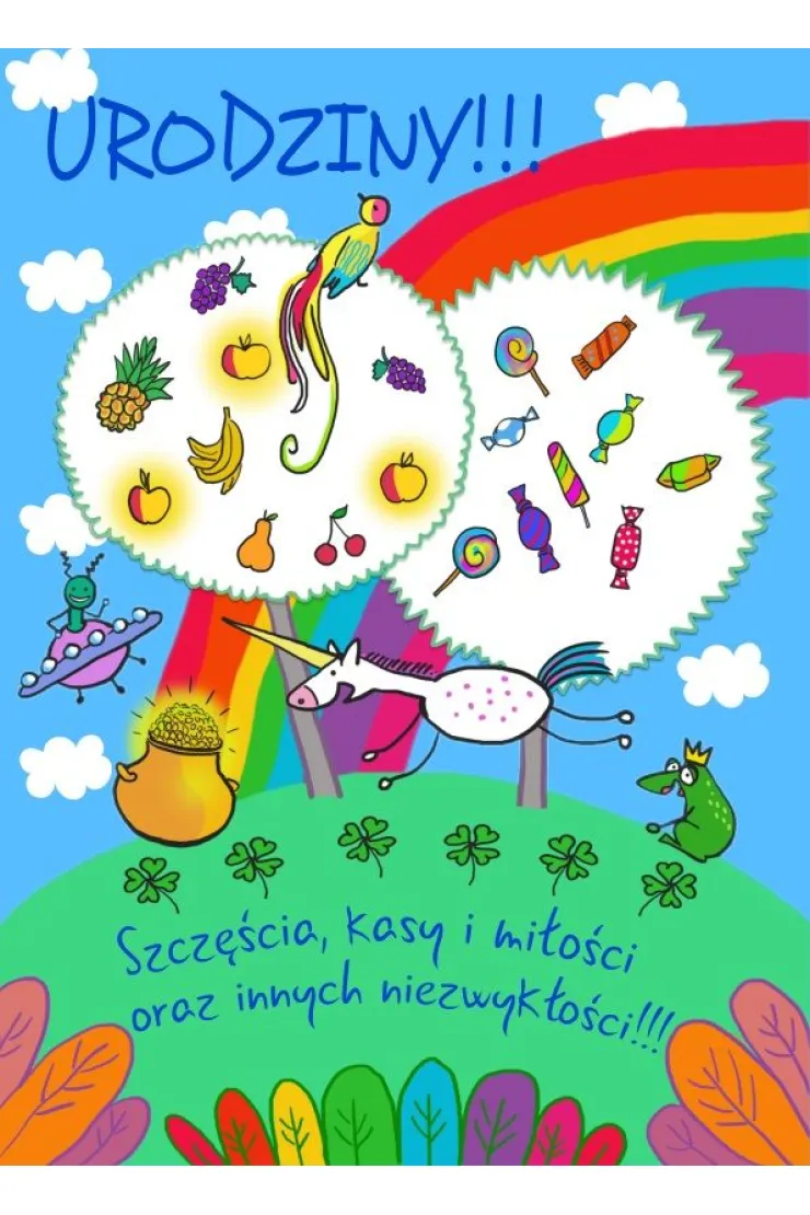 Karnet B6 Urodziny - Tęcza