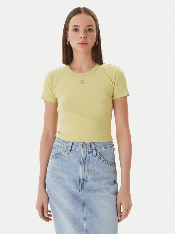 HUGO T-Shirt Delanor 50512000 Zielony jasny Slim Fit