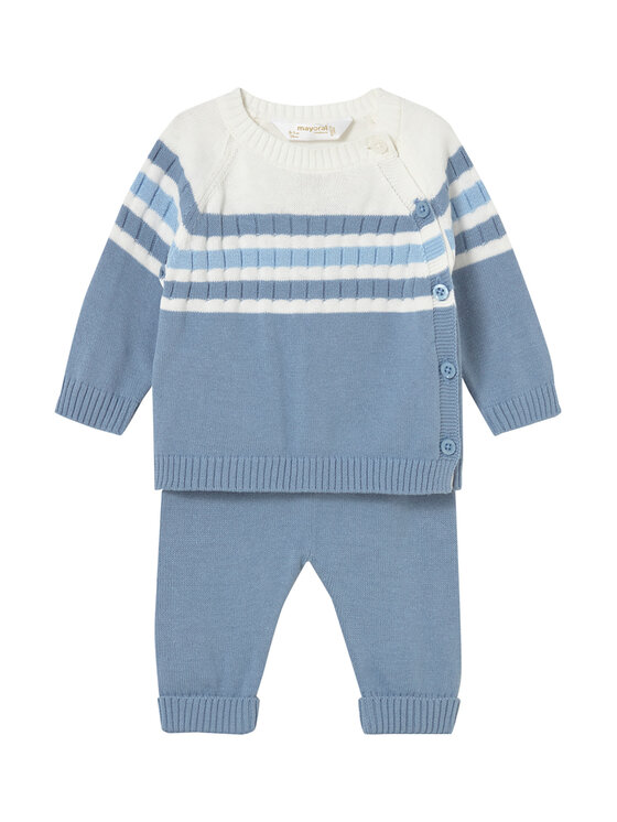 Mayoral Komplet sweter i spodnie materiałowe 1505 Niebieski Regular Fit