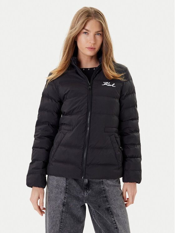 KARL LAGERFELD Kurtka przejściowa A1W15049 Czarny Regular Fit
