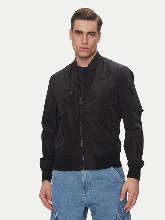 Schott NYC Kurtka bomber Airstar Czarny Regular Fit