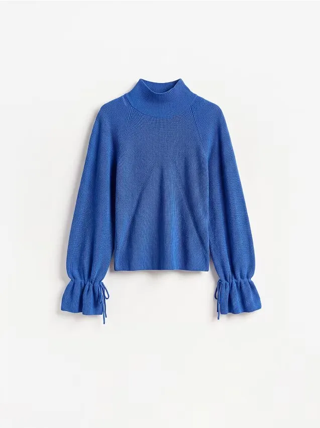 Reserved - Sweter z domieszką wełny - niebieski
