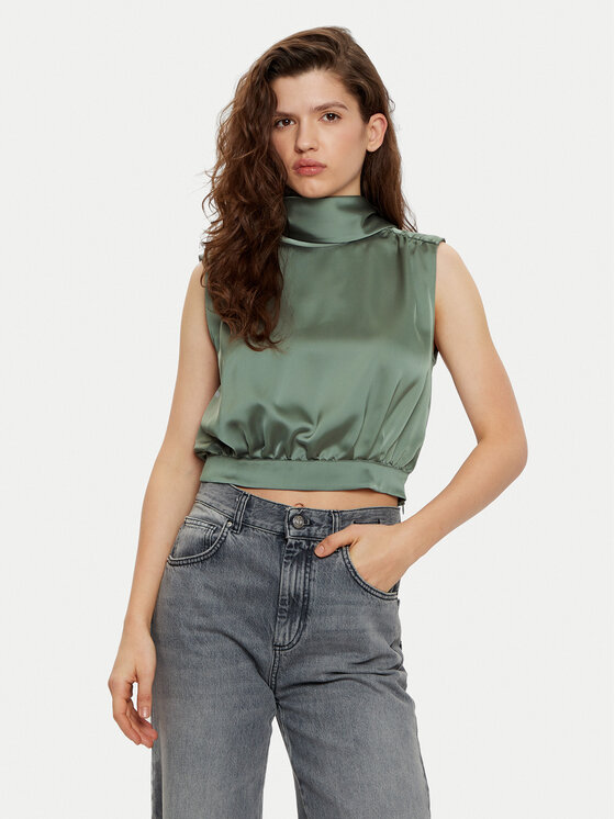HUGO Bluzka Canile-1 50530475 Zielony Regular Fit