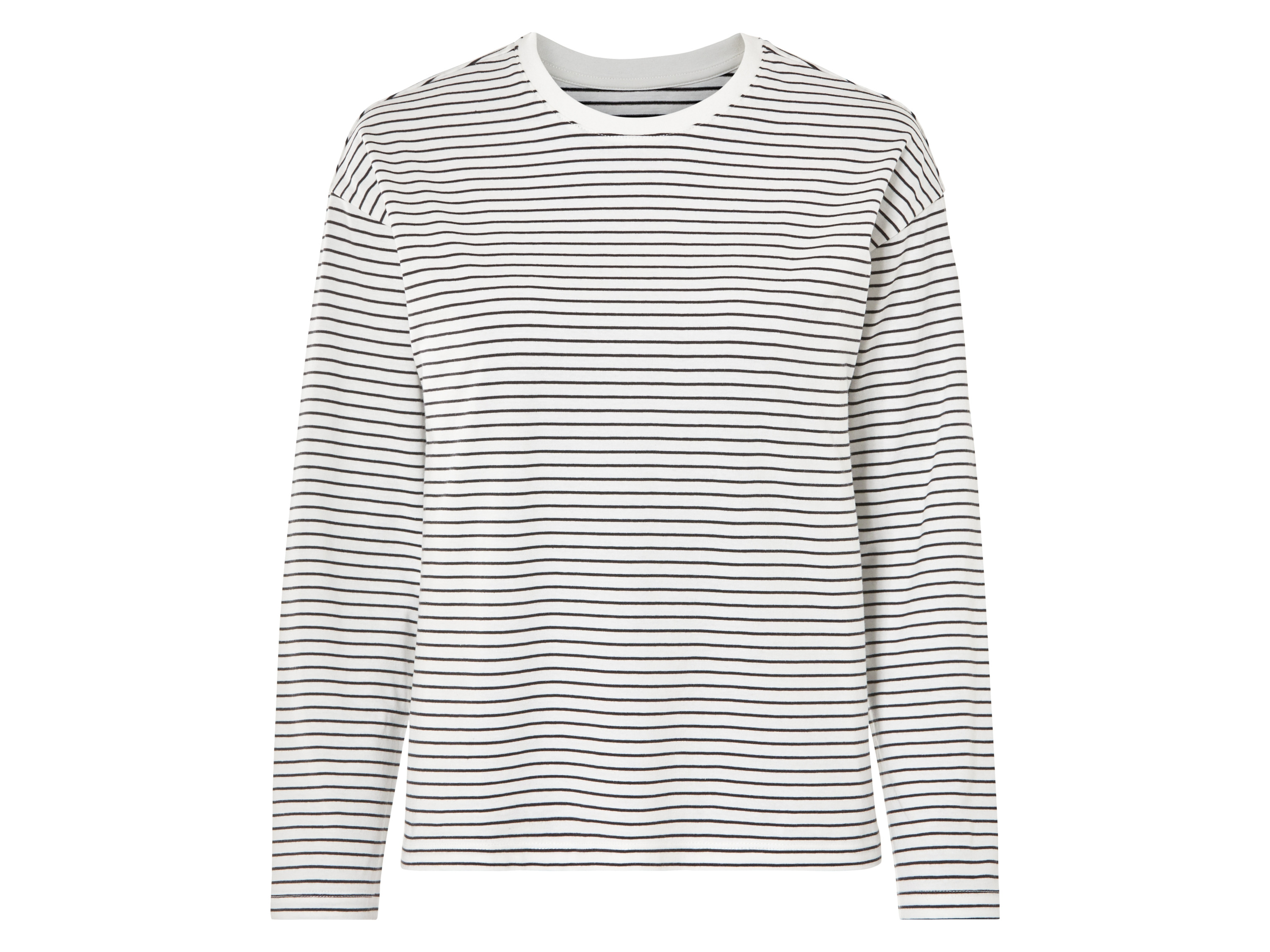 esmara® Koszulka damska bawełniana z długim rękawem (XS (32-34), czarny/paski)