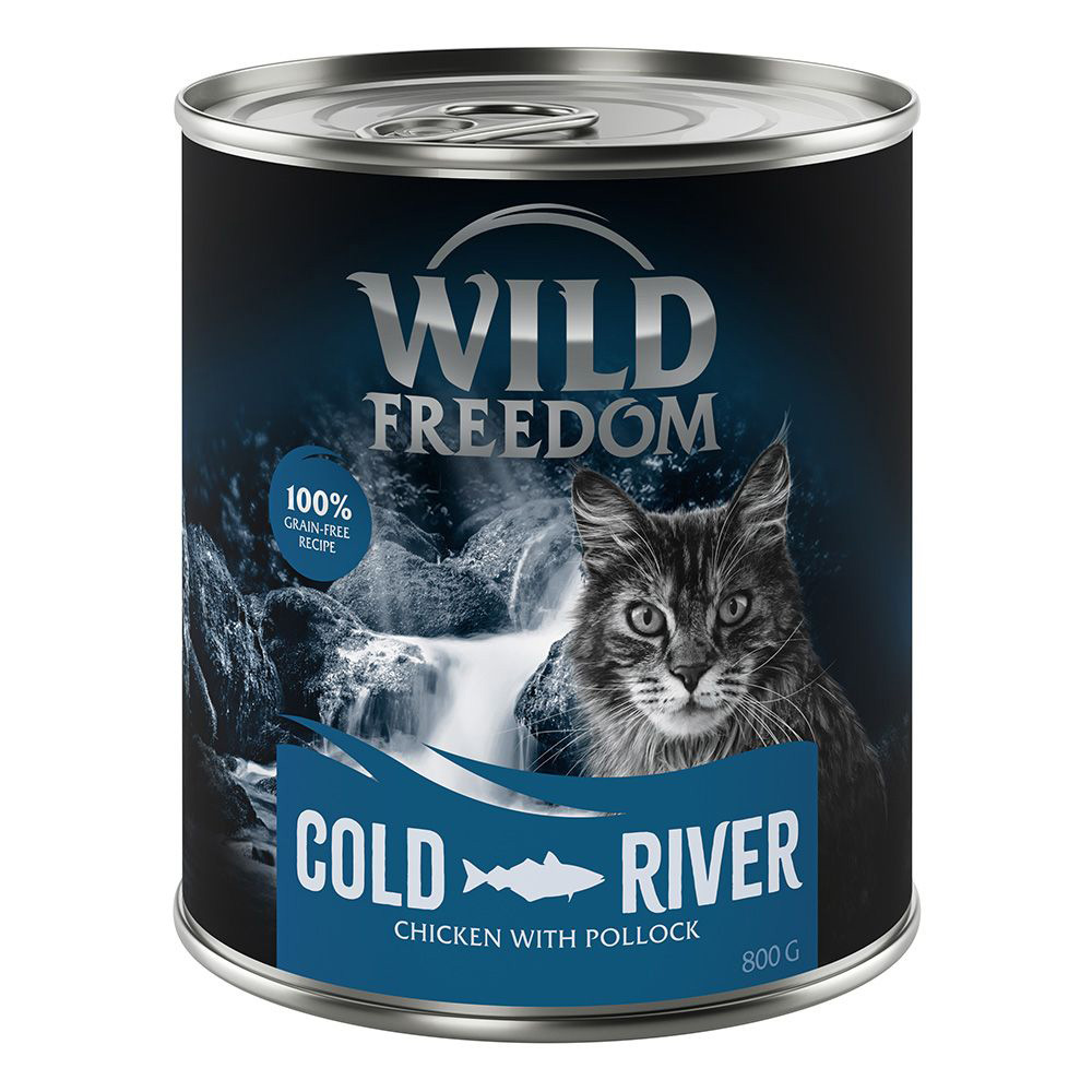 Wild Freedom Adult, 6 x 800 g - bezzbożowa receptura - Cold River - Kurczak i łosoś