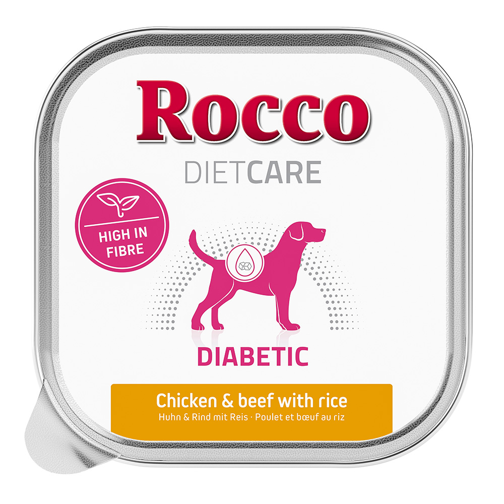 Rocco Diet Care Diabetic w tackach, kurczak i wołowina z ryżem, 150g - 10 x 150 g