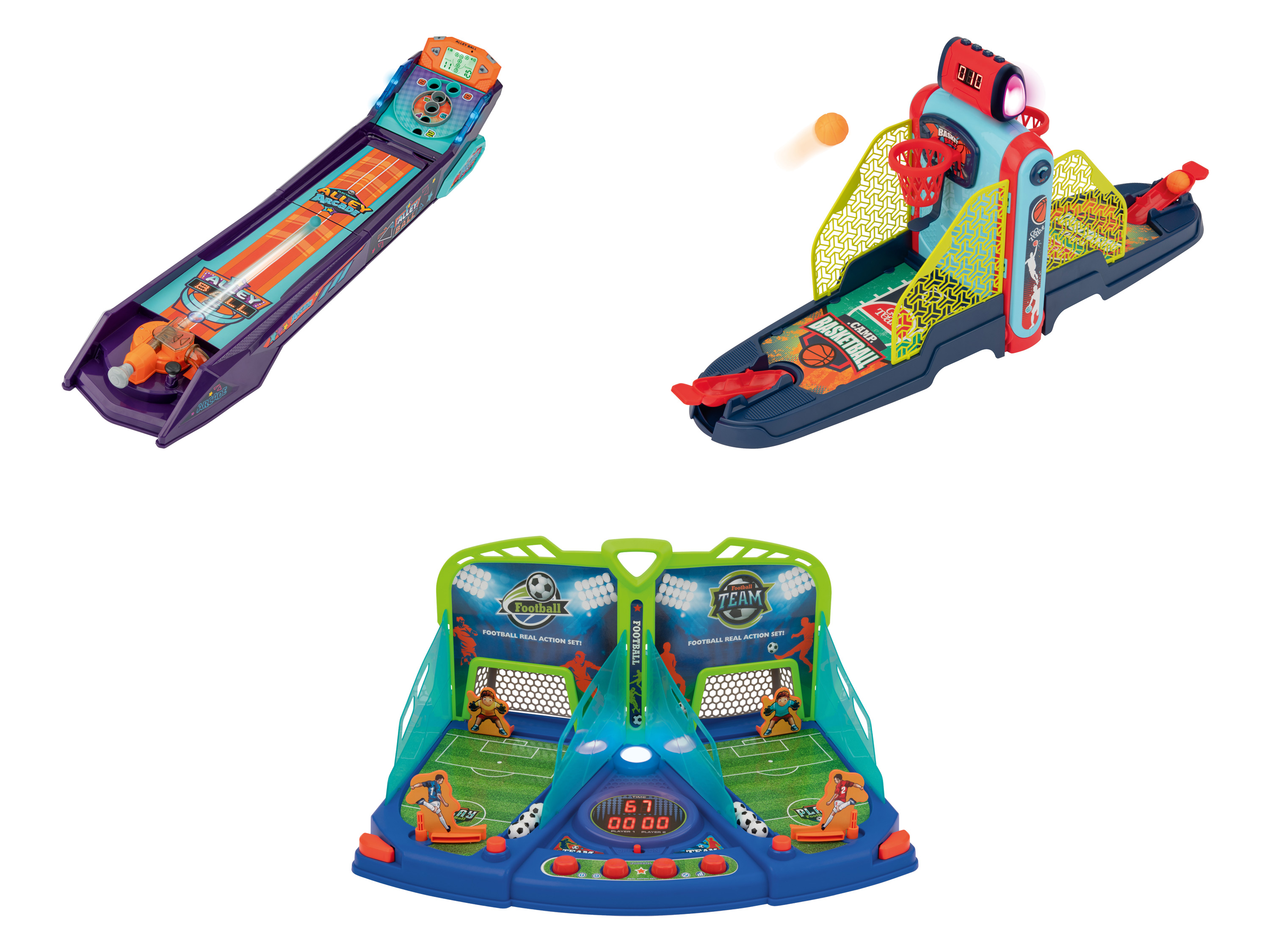 Playtive Elektroniczna gra Alley-Ball/ Koszykówka/ Piłka Nożna miniaturka