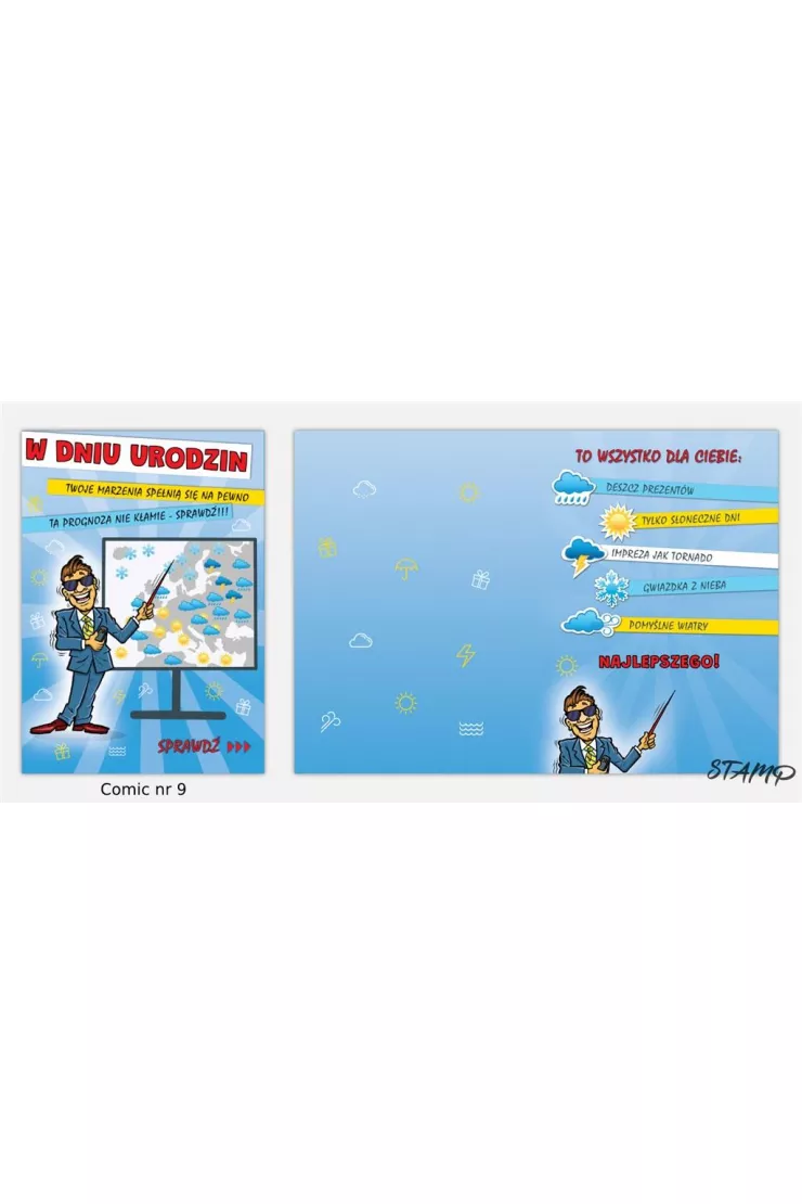 Karnet Comic B6 + koperta wzór nr 09 Urodziny