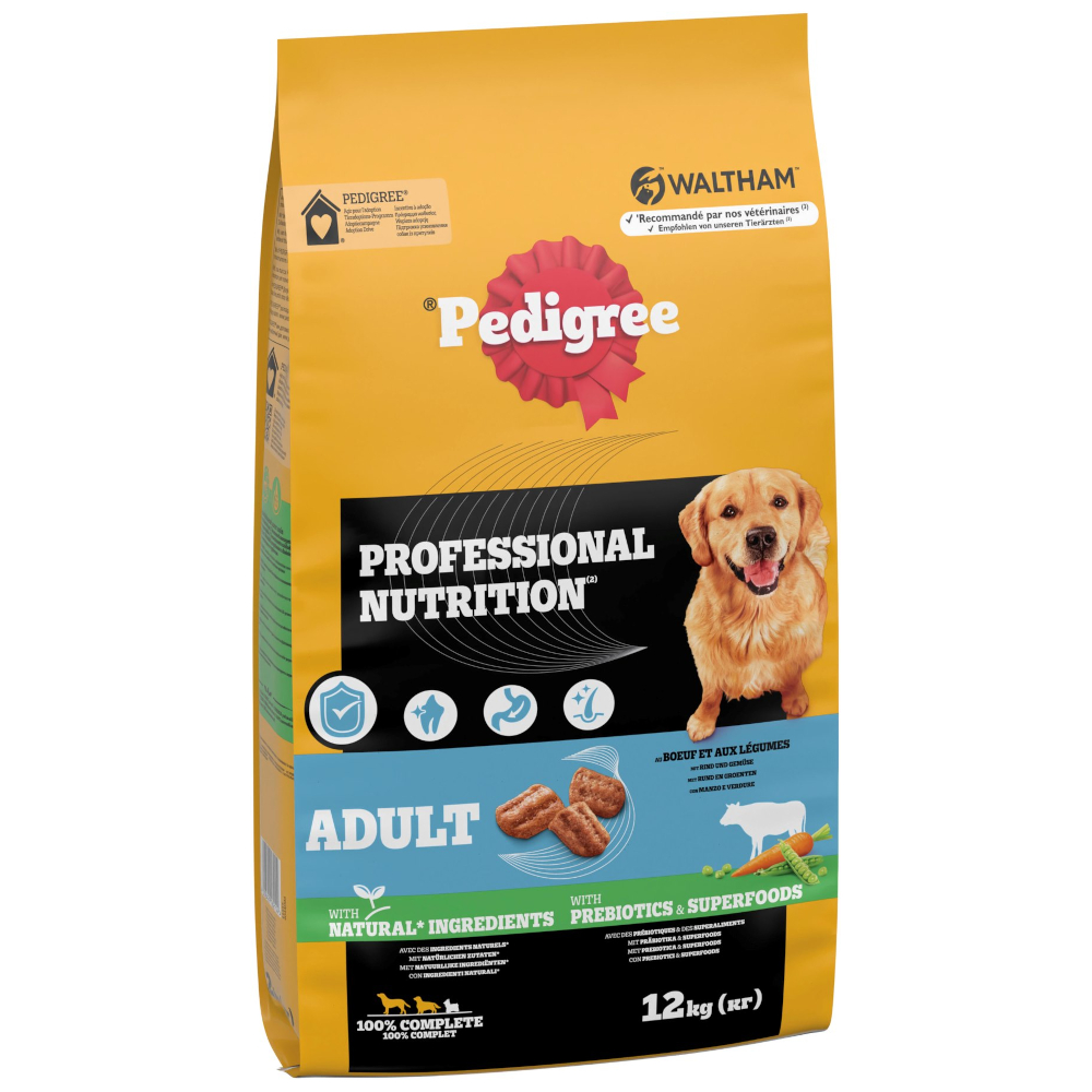 Pedigree Professional Nutrition Adult, z wołowiną i warzywami - 2 x 12 kg