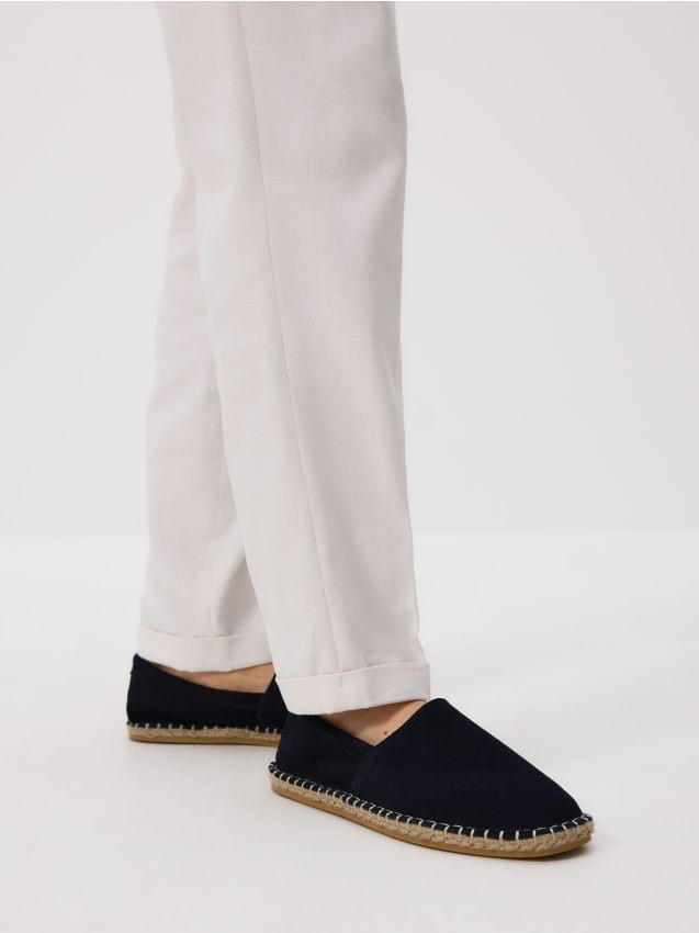 Reserved - Zamszowe espadryle - granatowy