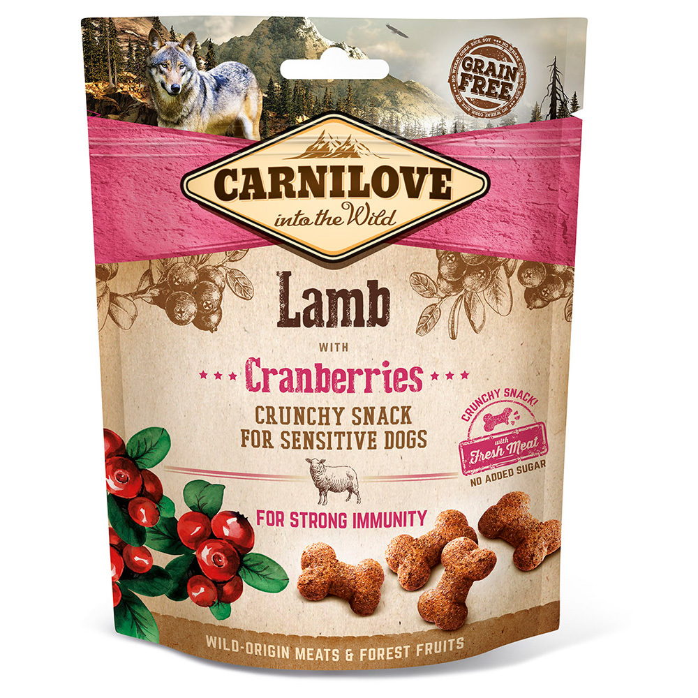Carnilove Chrupiące przysmaki dla psów z jagnięciną i żurawiną  - 2 x 200 g