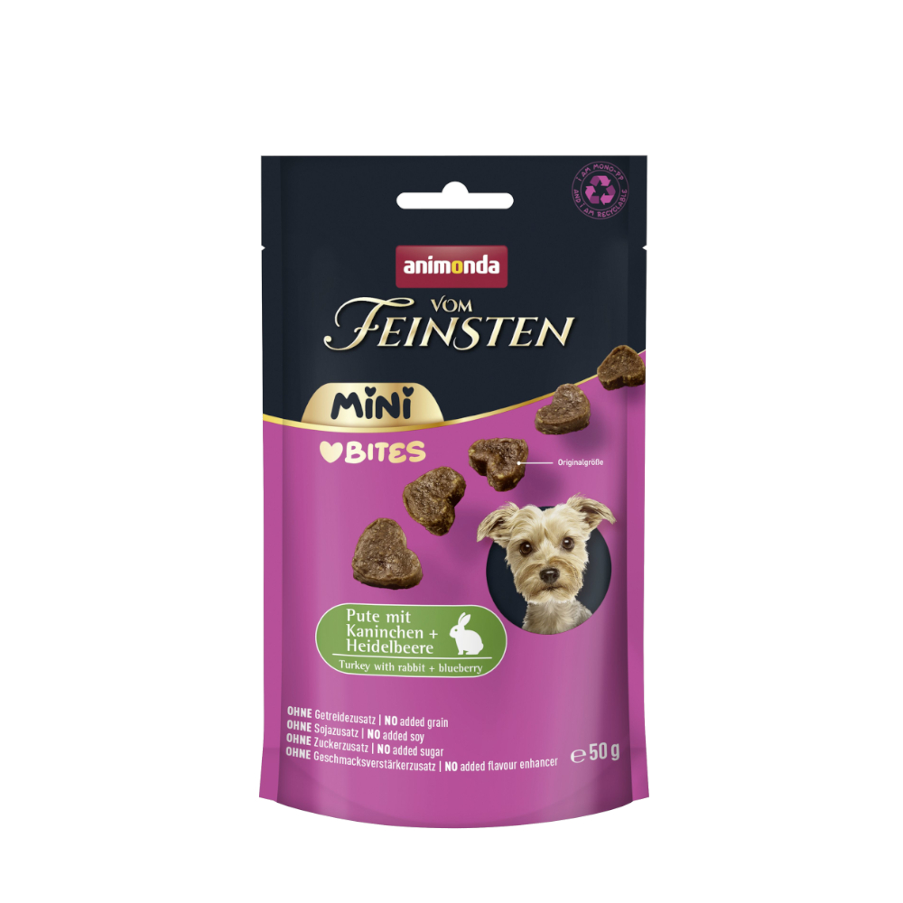 animonda vom Feinsten Adult Mini Bites - Indyk z królikiem i jagodami, 10 x 50 g