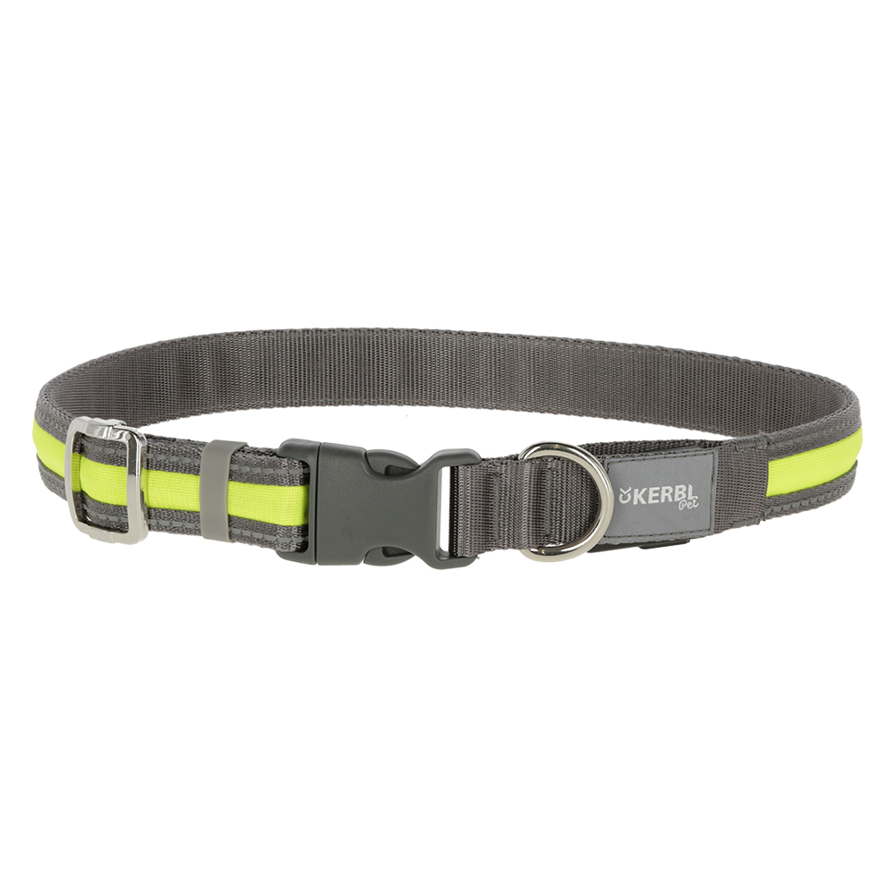 Kerbl Pet Light & Reflex podświetlana obroża - Rozmiar M/L: obwód szyi 45-65 cm, szerokość 20 mm