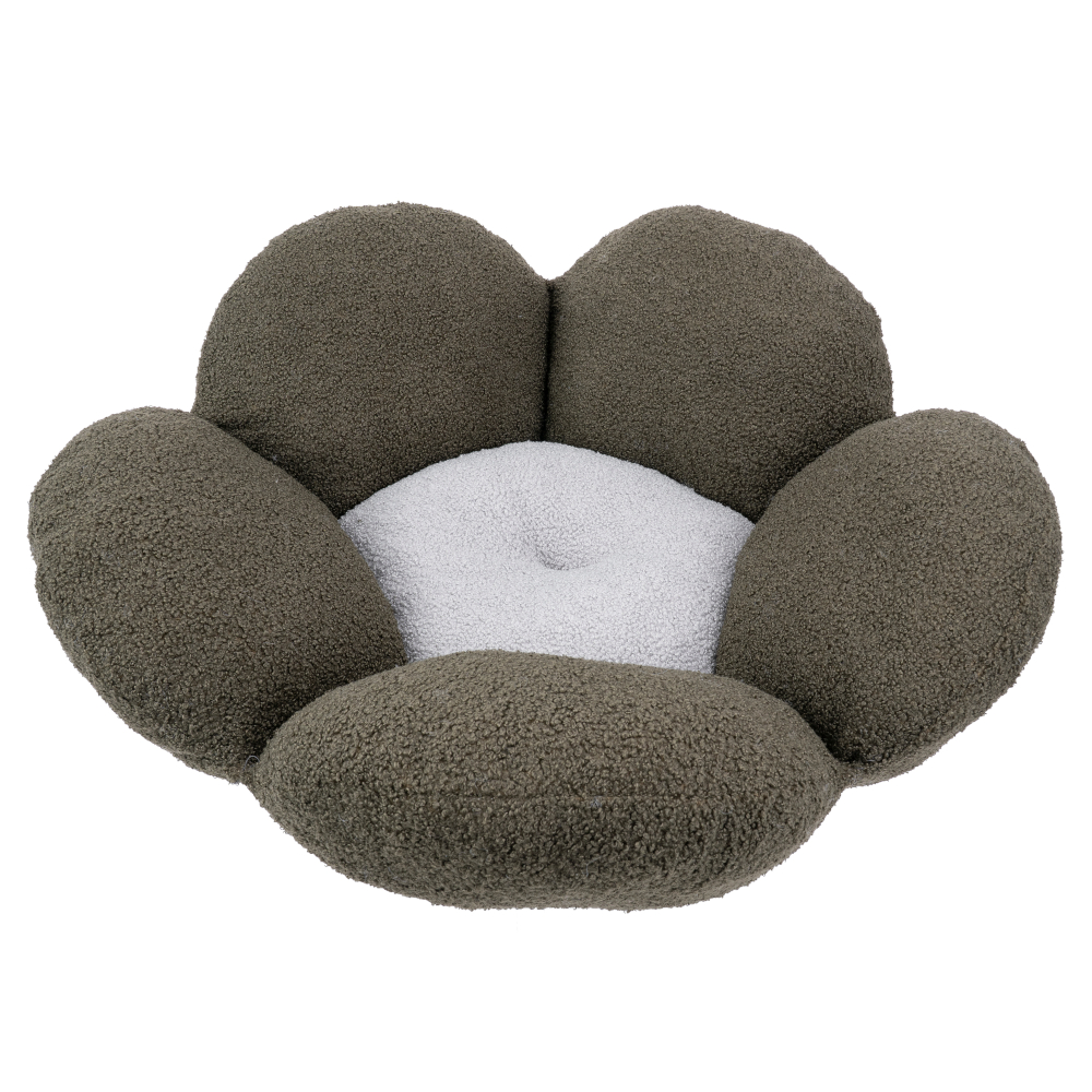 Ferplast legowisko Fiore Bouclé, zielono-szare - Ø 64 x wys. 21 cm