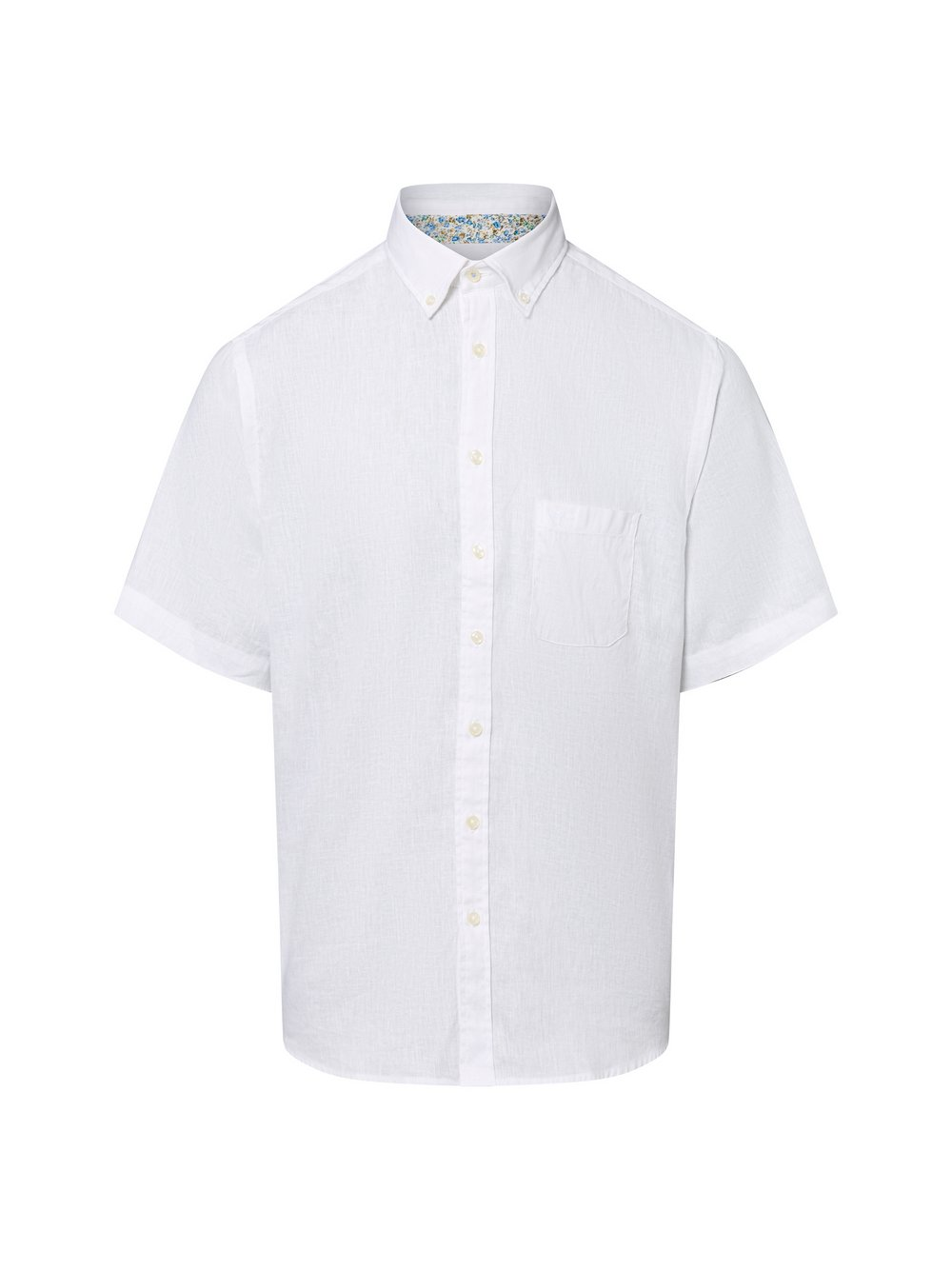 Fynch-Hatton Męska koszula casual z zawartością lnu Mężczyźni Regular Fit len biały, XXL