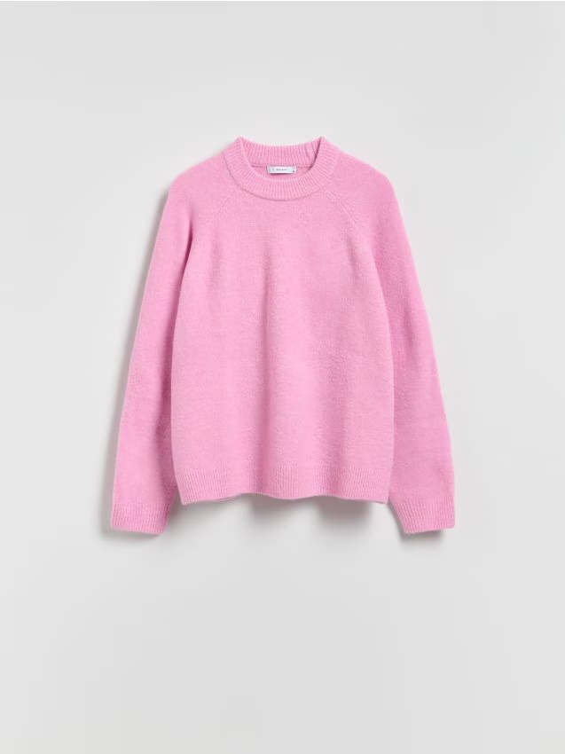 Reserved - Sweter z domieszką wełny - różowy