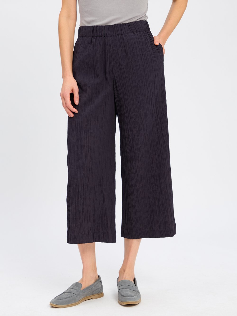 Marc O'Polo Denim Damskie spodnie materiałowe Kobiety Bawełna niebieski wypukły wzór tkaniny, S