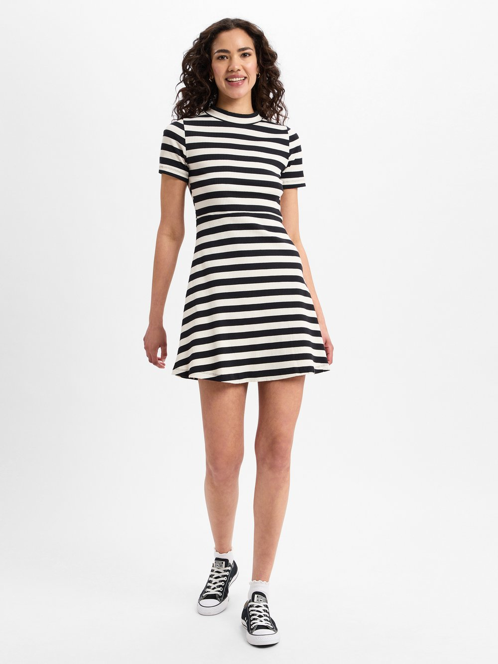 Noisy May Damska sukienka z dżerseju - NMElinor Skater Dress Kobiety Bawełna czarny, L